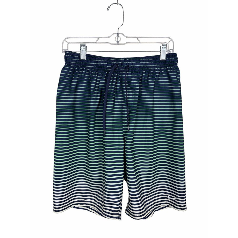 Nike Swim Trunks Mens Medium Stripe Board Shorts Lined Athletic Swim Drawstring